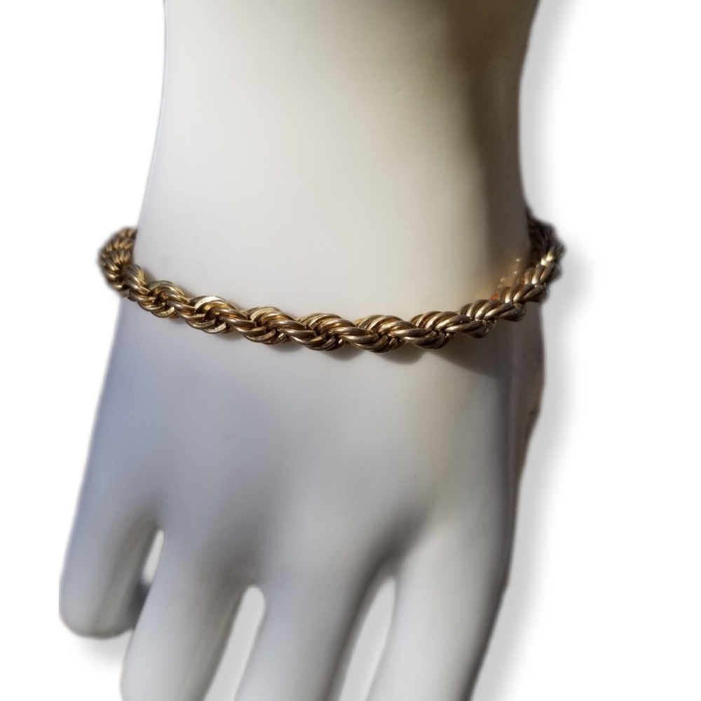 Monet 80s Goldplated Twist Rope Chain Style Bracelet